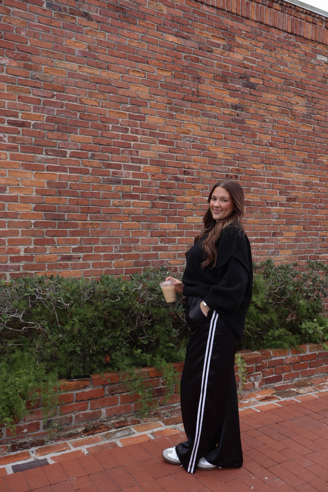 Satin Track Pants - Black