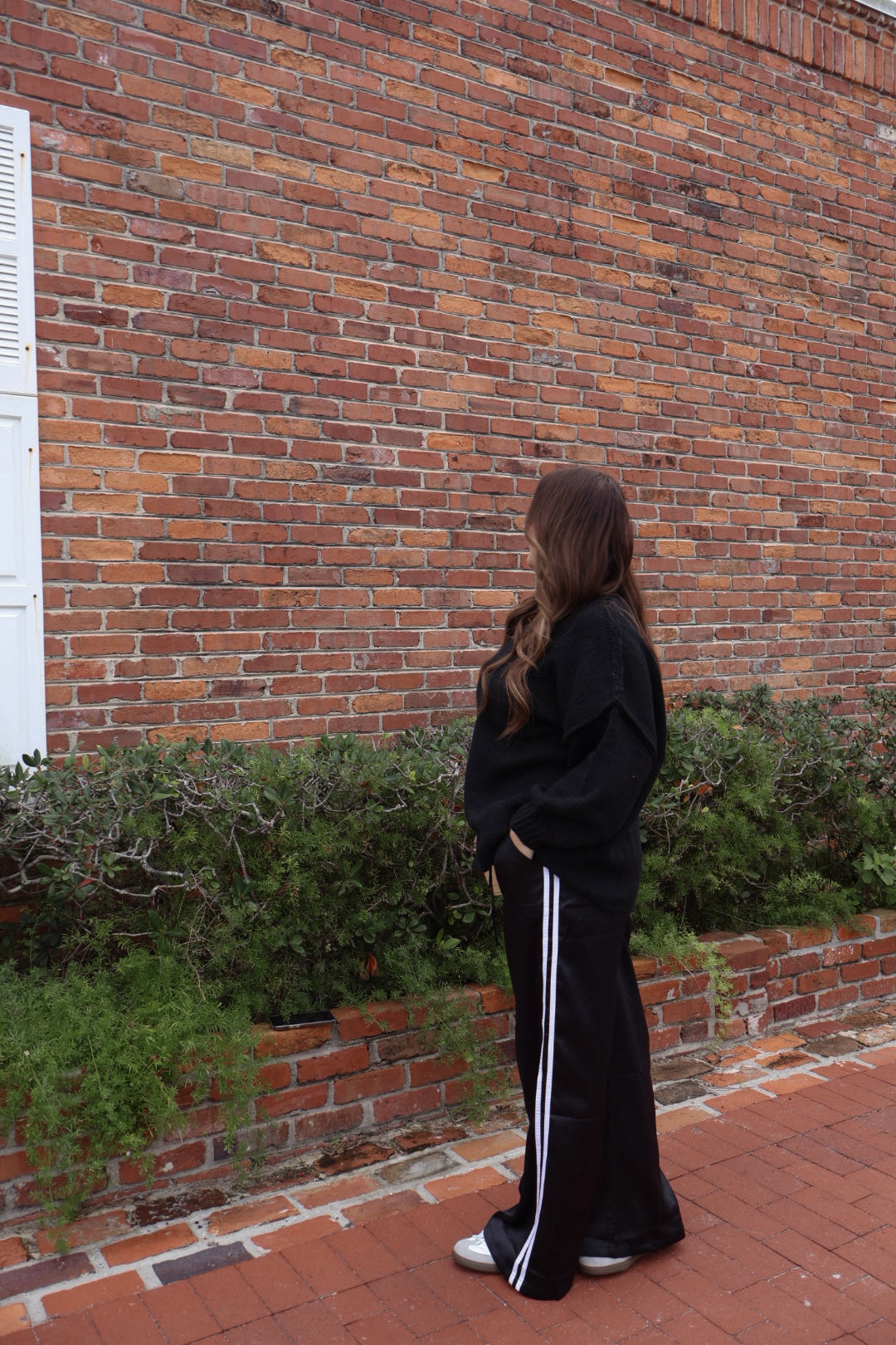 Satin Track Pants - Black