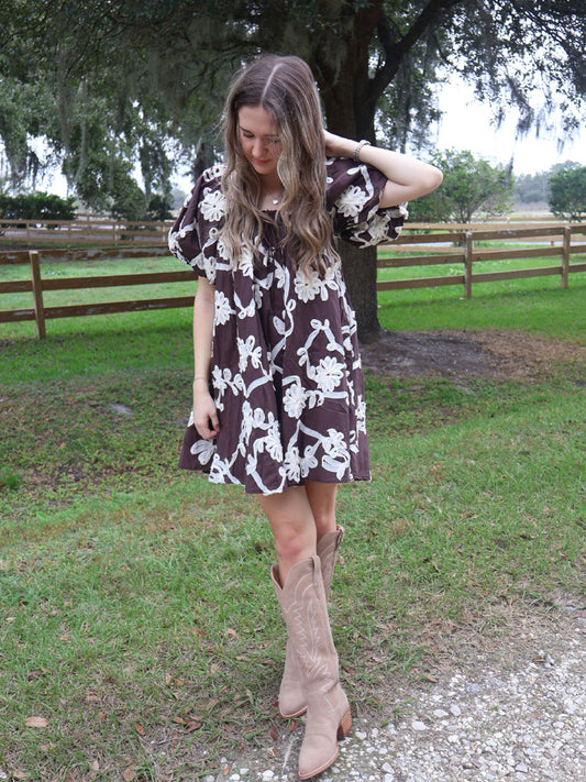 Maddy Dress - Brown Floral